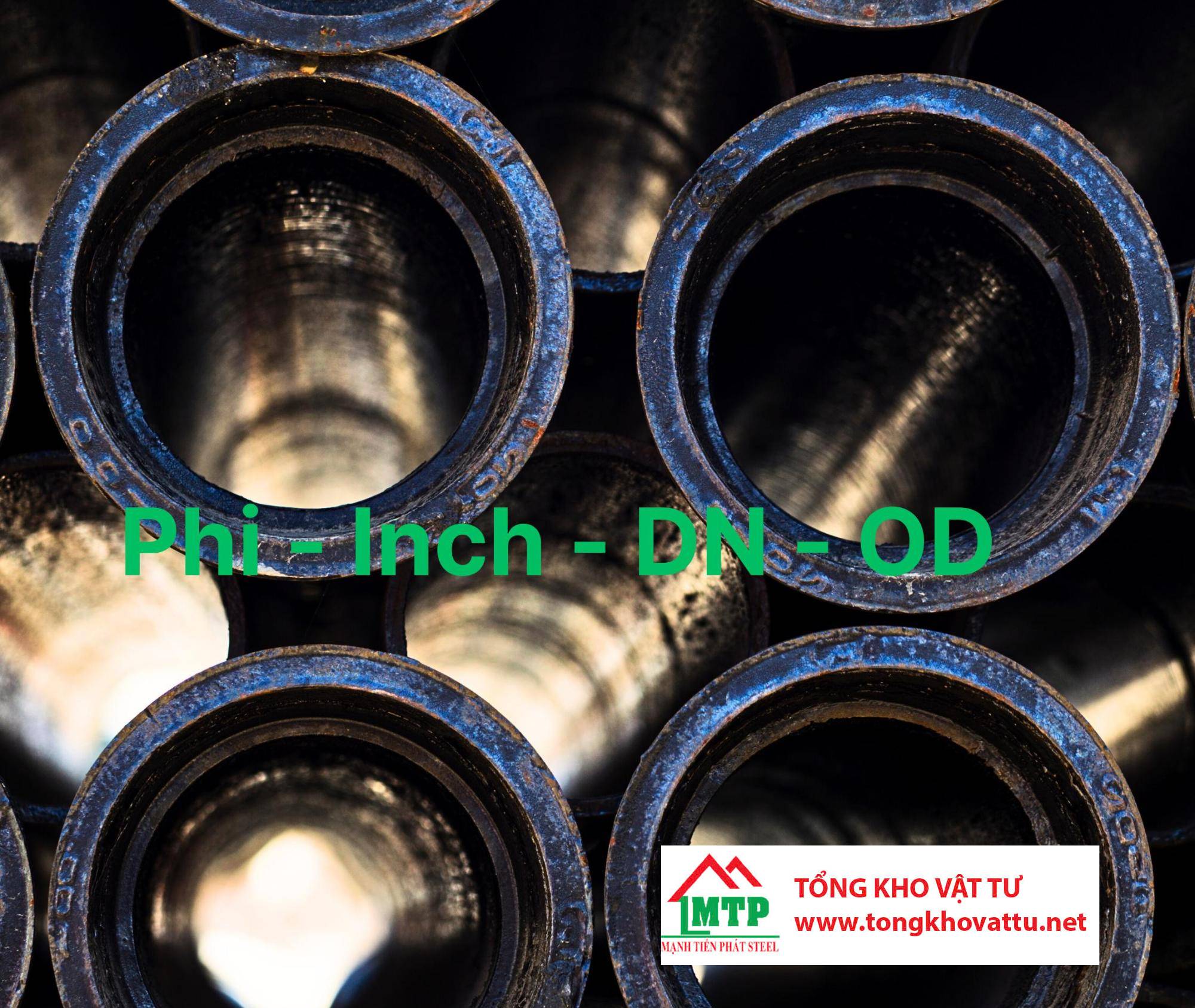 Bảng quy đổi kích thước ống (DN- Inchs – D- Phi)