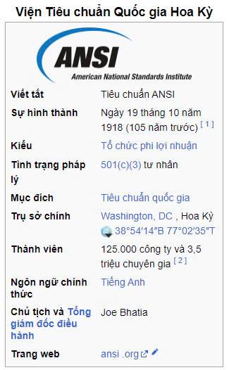 Tiêu chuẩn ANSI là gì ? Thông số, Vai trò, Ứng Dụng
