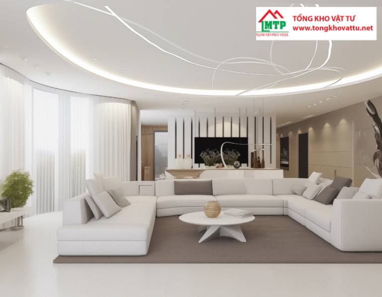 Tổng hợp 20+ mẫu trần phòng khách đẹp, tạo điểm nhấn ấn tượng cho ngôi nhà
