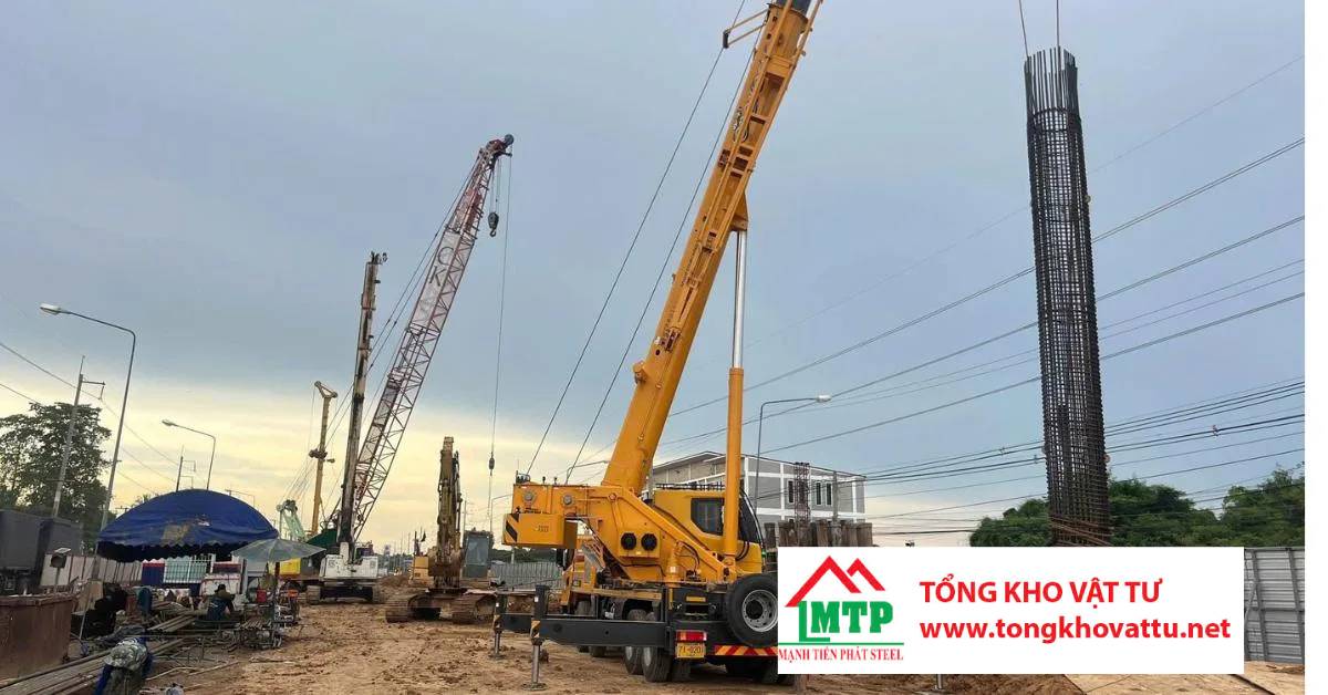 Tụt (rớt) lồng thép khi hạ xuống hố khoan trong thi công cọc nhồi