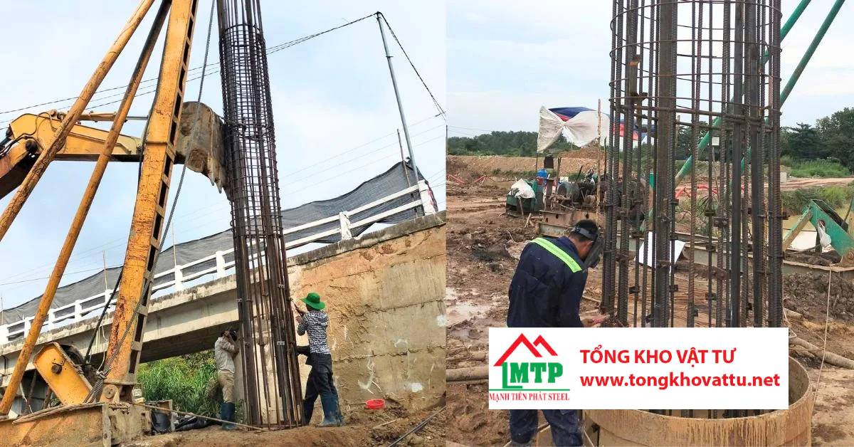 Tụt (rớt) lồng thép khi hạ xuống hố khoan trong thi công cọc nhồi