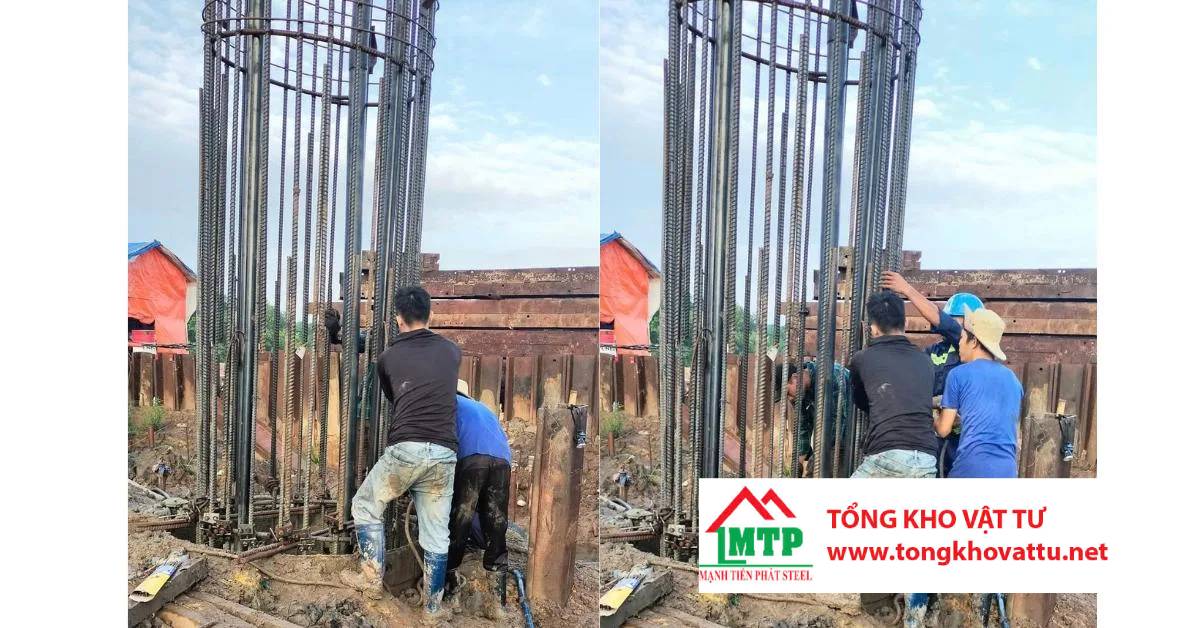 Tụt (rớt) lồng thép khi hạ xuống hố khoan trong thi công cọc nhồi