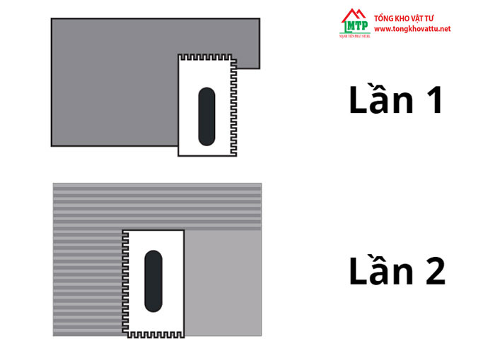 Bạn cần trát keo lên bề mặt thi công 2 lần