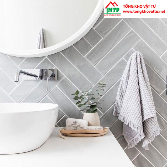 Ốp tường kiểu xương cá khối đôi