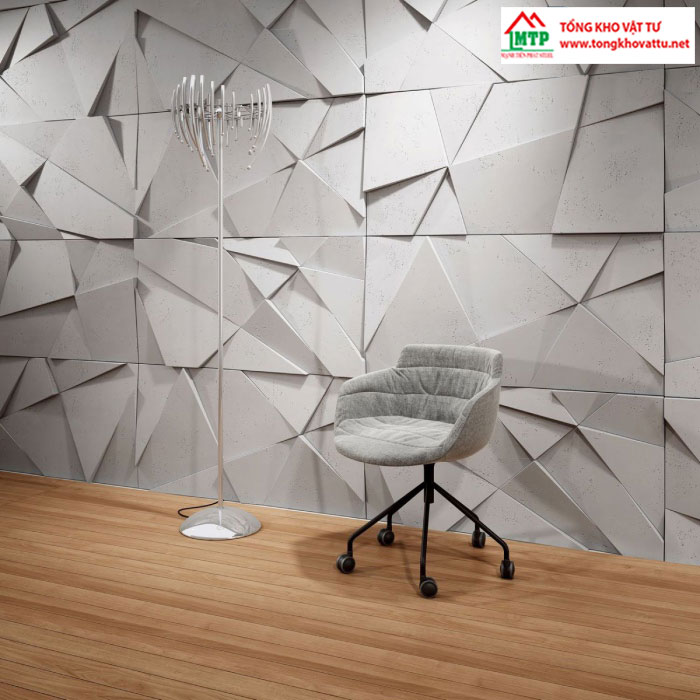 Tường xi măng ốp kiểu 3D đẹp mắt